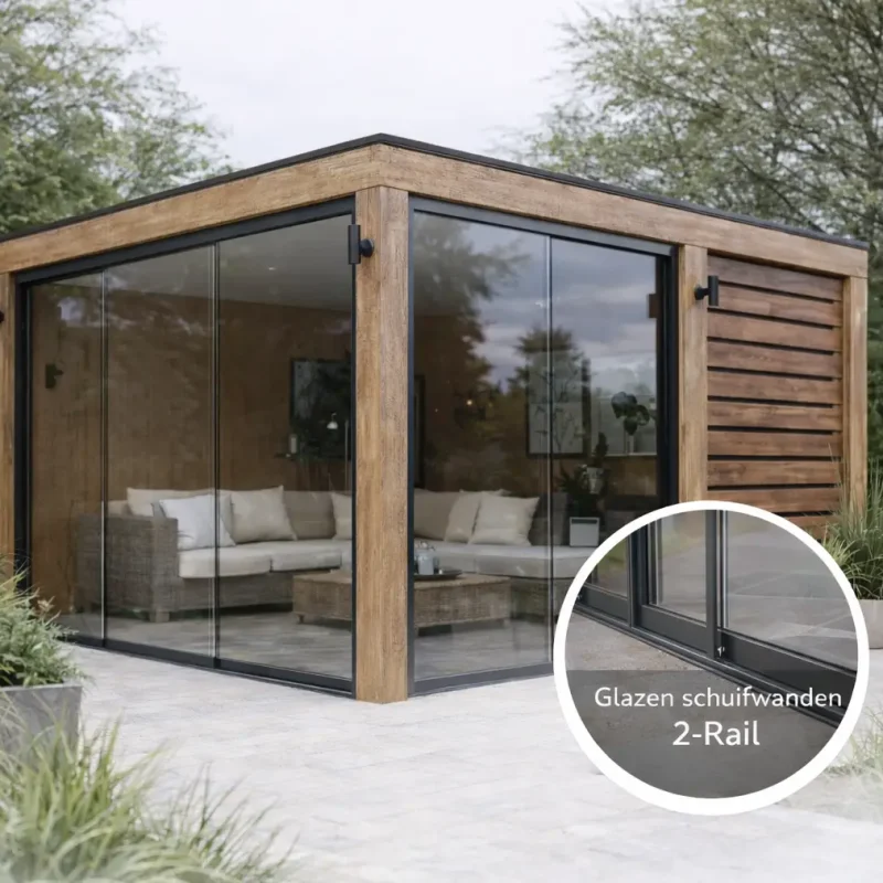 2-Rail Glazen Schuifwand