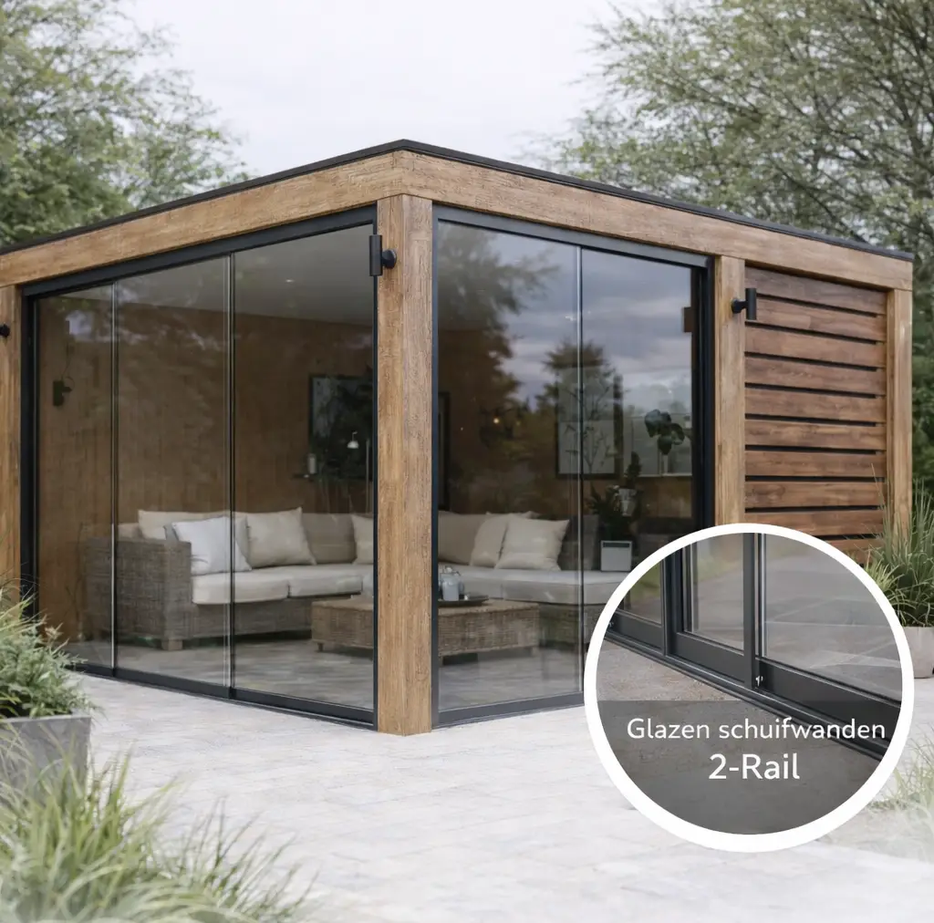 2-Rail Glazen Schuifwand
