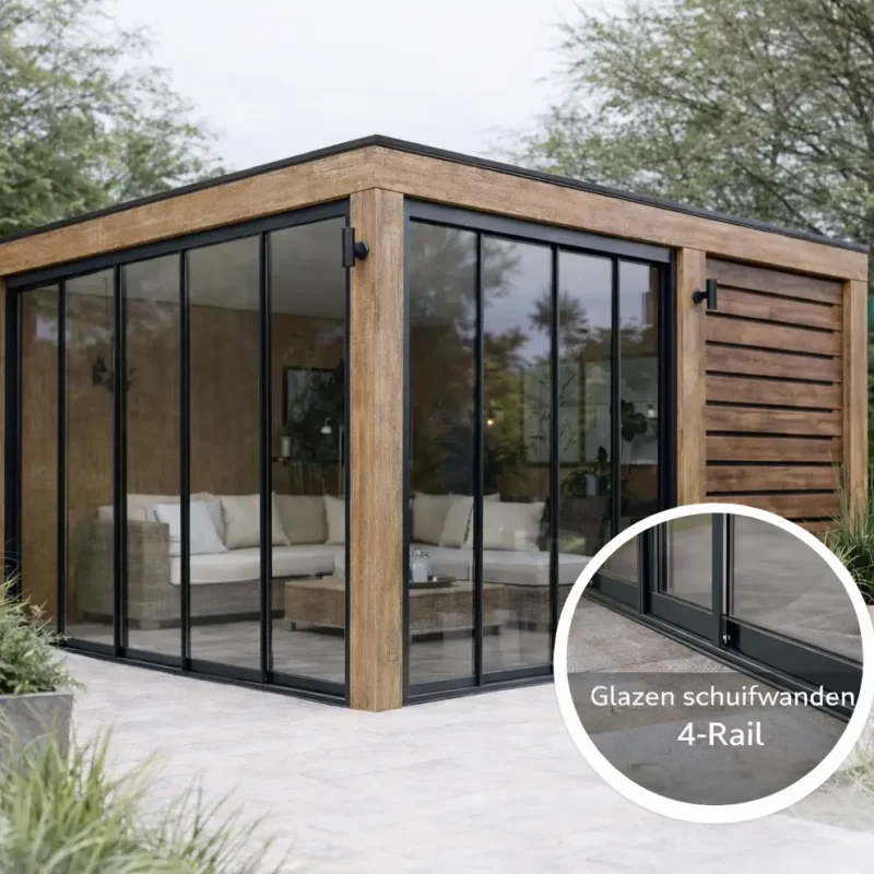4-Rail Glazen Schuifwand