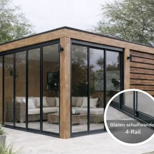 4-Rail Glazen Schuifwand
