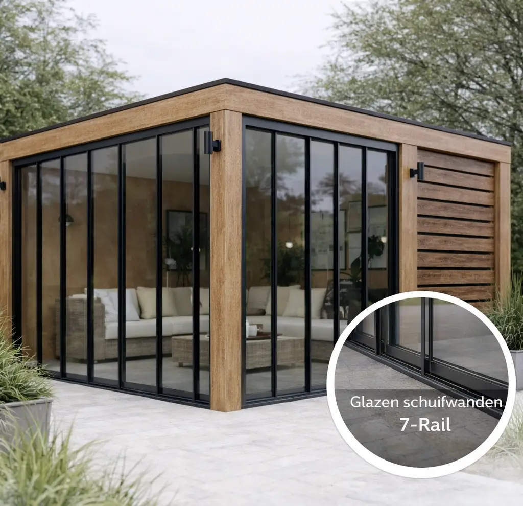 7-Rail Glazen Schuifwand